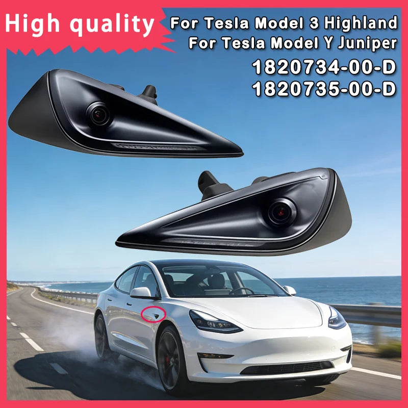 For Tesla Model 3 Highland Model Y Juniper 2025+ Front Side Fender Blind Spot Camera 1820734 1820735 High Quality Replacement