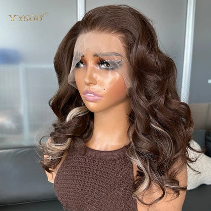 Pre PlucPre Plucked Hairline Glueless Heat Resistant Natural Wavy Future Fiber Synthetic Lacefront Wigs for Blakc Womens Daily