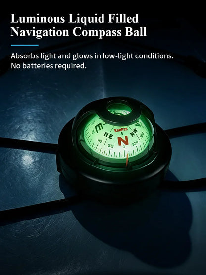 KANPAS Kayak Compass, Luminous Marine Compass for Boat Canoe SUP Jet Ski, Battery-Free Night Reading Navigation Compass V-55K