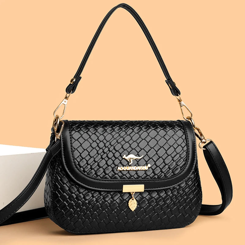 High Quality Soft Leather Purse Fashion Women Shoulder Messenger Bag Multi-pocket Wear-resistant Bag Luxury Ladies Handbag Sac