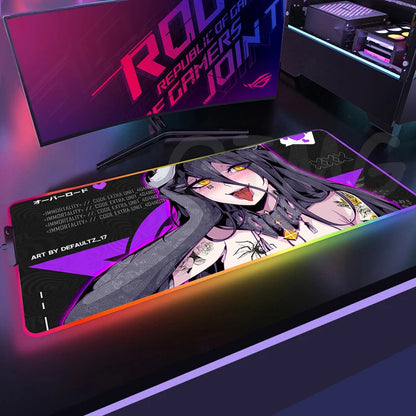 Sexy GirlLED Gaming Mousepads Large Backlight Desk Mat Non-Slip Gamer Mousepad Locking Edge RGB Mouse Pad Luminous Mouse Mat