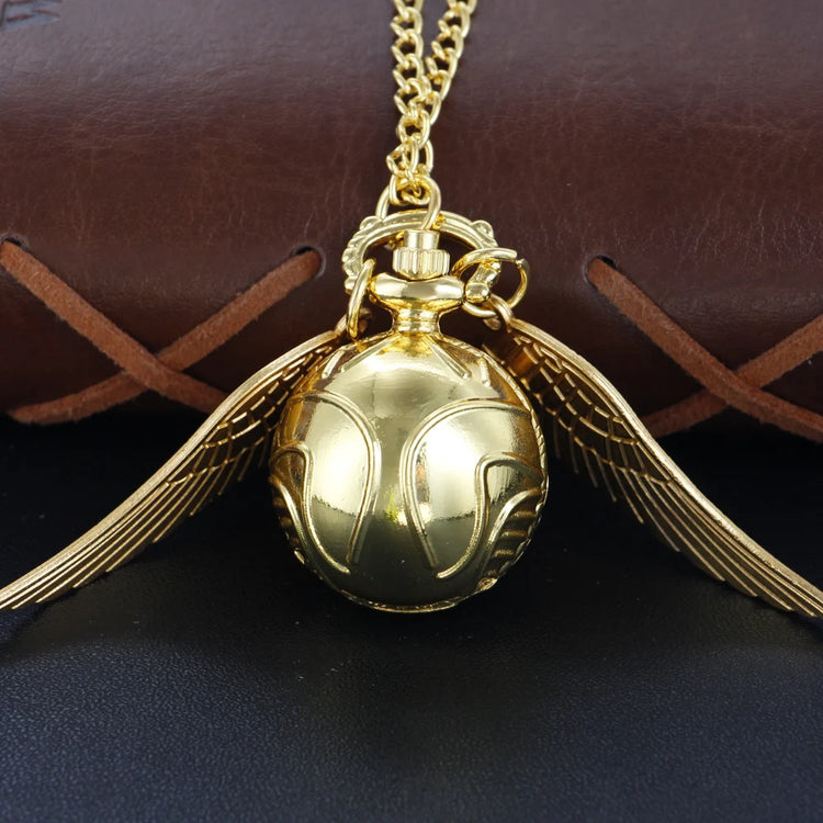 Magic Gold Fairy Ball Quartz Pocket Watch Men's and Women's Vintage Fob Watch Children's Gift Pendant Necklace Souvenir Cf1177