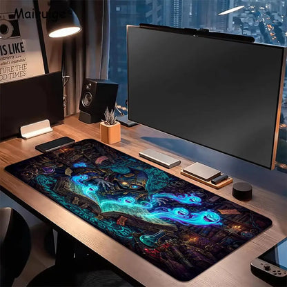 Mystical Wizard Big Size Mouse Pad Non-slip Rubber Base Desk Mat for Home Office Daily Use Deskpad Keyboard Pad Mouse Mat