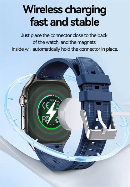 New Curved Screen Women's Smart Watch 2.01'' AMOLED HD Touch Screen Bluetooth 5.3 Voice Call Men's Fitness Smart Watch
