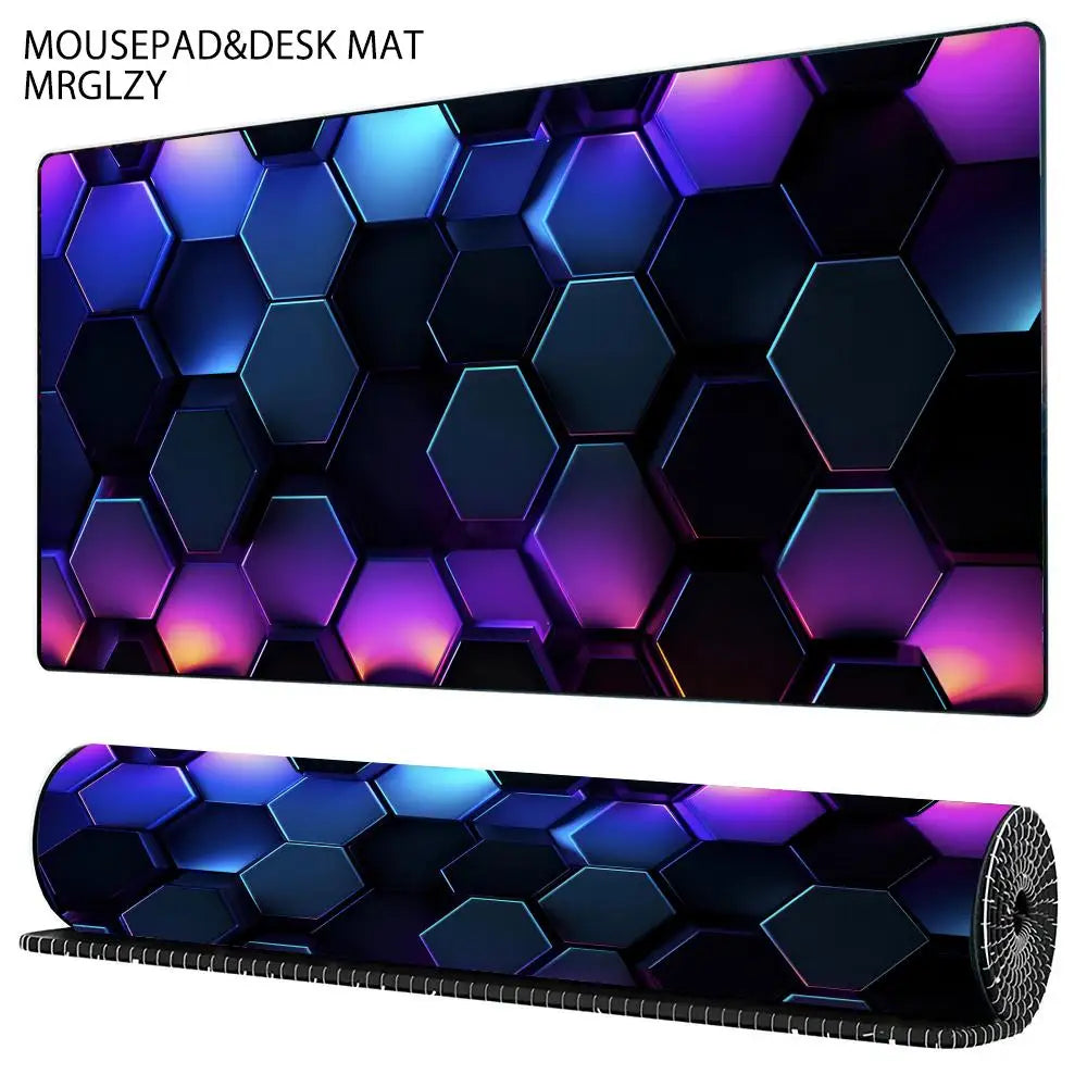 Cool Geometric Pattern 3D Mouse Pad XXL Computer Laptop Mousepads Office Large Gaming Mousepad Rubber Bottom Non-Slip Desk Mat