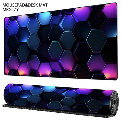 Cool Geometric Pattern 3D Mouse Pad XXL Computer Laptop Mousepads Office Large Gaming Mousepad Rubber Bottom Non-Slip Desk Mat