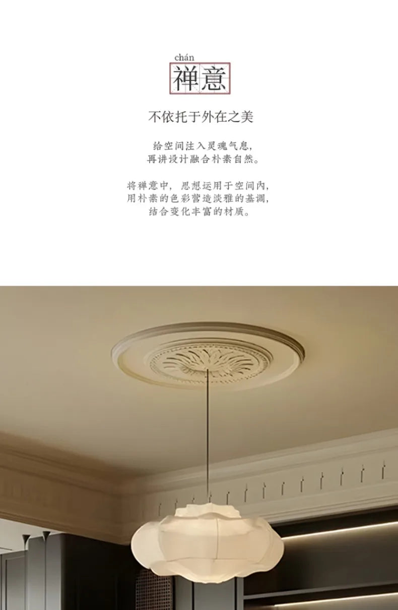 Japanese Wabi-sabi Fabric Art Decorative Pendant Lights LED E27 Silk Hanging Lamps Living/Tea Room Bedroom Restaurant Study Cafe
