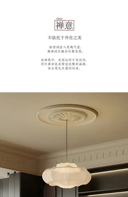Japanese Wabi-sabi Fabric Art Decorative Pendant Lights LED E27 Silk Hanging Lamps Living/Tea Room Bedroom Restaurant Study Cafe