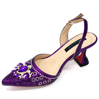 New Fashion Women's Summer Elegant High Heels Women's Sandals Luxury Wedding Italian Women's Party Shoes All Diamond
