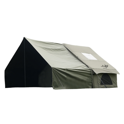 PAKICETUS Large Luxury Inflatable Glamping Tent with Manual Hand Pump, Easy Setup 4 Season Anti-Snow Spacious Family Shelter, Weatherproof Air Tent for Outdoor Camping, Backyard Party & Wilderness Adventure