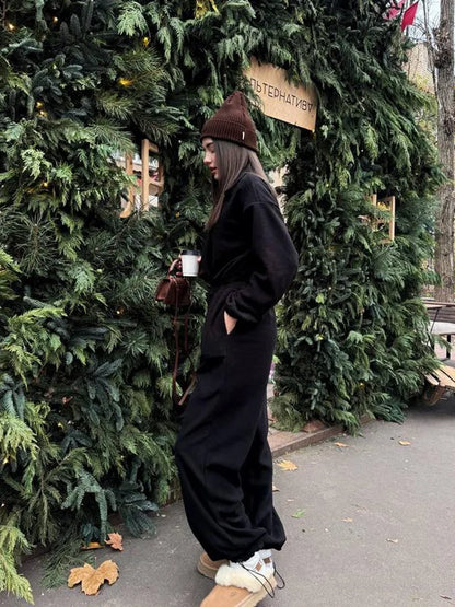 Sports and Leisure Contrast Color Jumpsuit Fashion Trend Street Jumpsuit Women’s Suit New Women Clothing