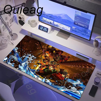 Anime Large Mouse Pad Demon Slayer Nezuko Cute Mousepads Kawaii Table Mats Office Accessories Deskmat Rubbe Lockedge Mouse Mat