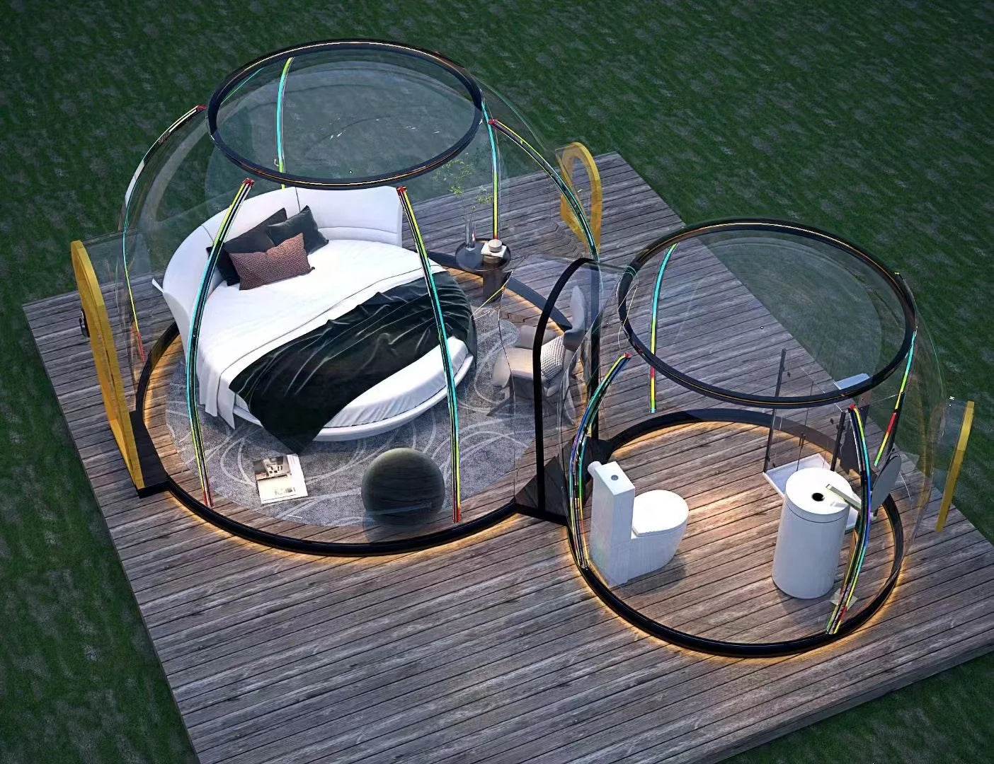 Outdoor Customized All Weather Geodesic Dome Tent for Camping Site Hotel Resort Home Sunroom