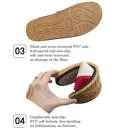 NewLight Luxury Genuine Leather Sheepskin Women's Slippers PVC Rubber Sole Non-Slip Summer Shoes Comfortable Soft Couple Sandals