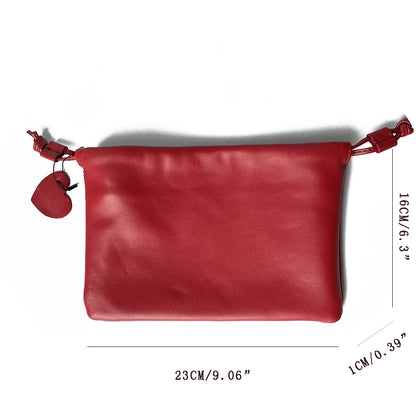 Sheepskin Drawstring Cloud Bag 2025 Summer New Design Soft Genuine Leather Handbag Shoulder Bag Fashionable Women Crossbody Bag