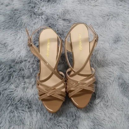 Women Sandals Catwalk Shows 14CM Open Toe Platform High Heels Snake Pattern Stilettos Sexy Ankle Strap Gladiator Party Shoes