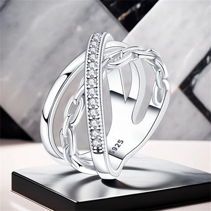 925 Sterling Silver Three-Ring Stackable Ring for Women Simple Fashion Design Fine Jewelry Perfect for Birthday Party Gift 2026
