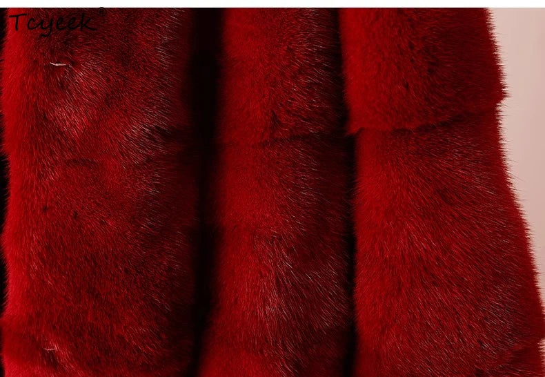 Tcyeek Luxury Natural Fur Coat Women Winter Clothes Real Fur Jacket 2025 Warm Whole Mink Womens Coat New in Coats Fourrure Femme