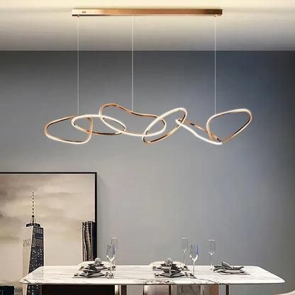 Modern Rose Gold LED Chandeliers Ligthing Nordic Lustre Home Decor Circle Rings Chandelier Hanging Pendant Lights Fixtures