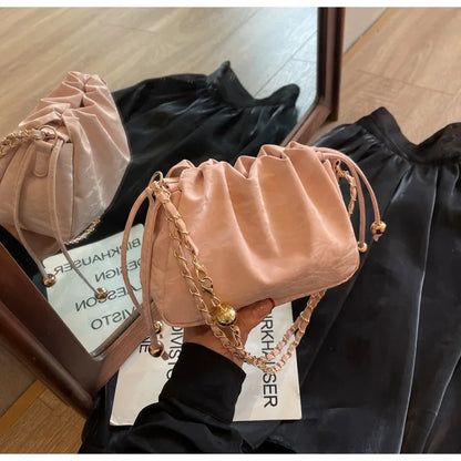 Chain Bag Ladies PU Leather Shoulder Bags Purse for Women Fashion Crossbody Bags Underarm Bag Small Square Satchel Handbag Bolas