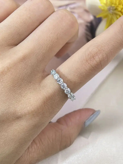 DWJ 0.7ct Real Moissanite Diamond Ring 925 Sterling Silver Engagement Daily Wear Rings for Women High Quality Fine Jewelry