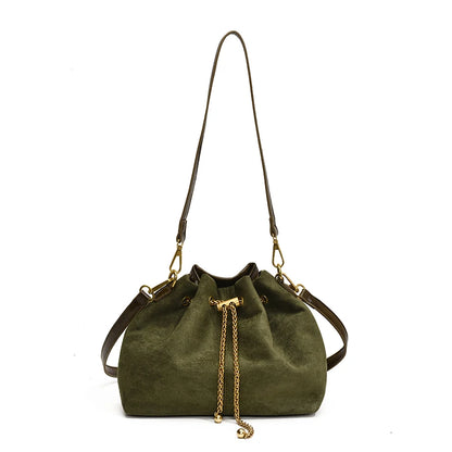 2026 Soft Commuting Crossbody Bags Faux Suede Sewing Hot Sale Bags for WomenThread Solid Color String Women's Handbags