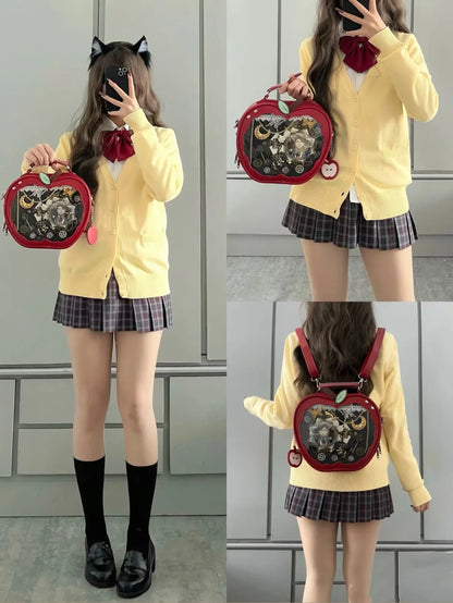 Kawaii Ita Backpack Creative Apple Women's Ita Bag Original Cute Five Pointed Star Street Fashion Harajuku Girl Crossbody Bags