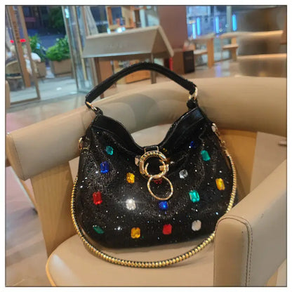 Luxury Genuine Leather Portable Women's Bag Leisure Large Capacity Diamond Tote Bag Shoulder Crossbody Bucket Bags Fashion 2026