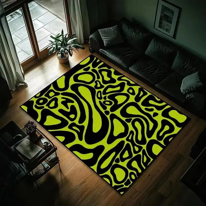Modern Abstract Swirl Rug Non Slip Large Living Room Carpet Bedroom Gaming Room Floor Mat Home Decor Contemporary Area Rugs
