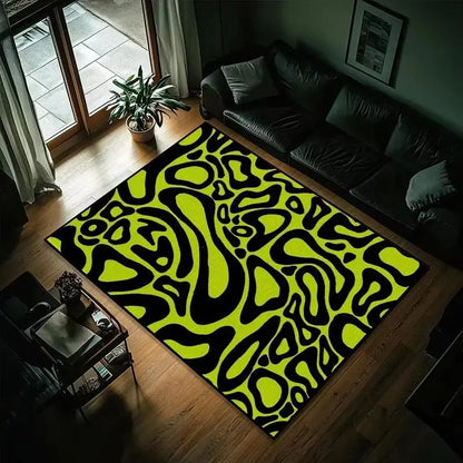 Modern Abstract Swirl Rug Non Slip Large Living Room Carpet Bedroom Gaming Room Floor Mat Home Decor Contemporary Area Rugs
