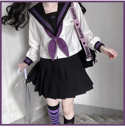 jk uniform Japanese student JK sailor suit long-sleeved intermediate suit Cosplay-Friendly Uniform Cute Japanese Style Uniform