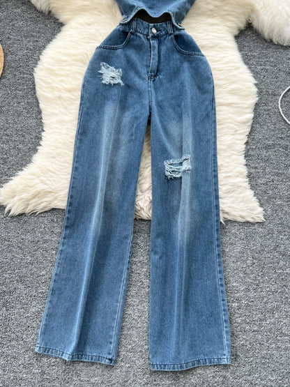 Hollow Out Jumpsuits Hole Denim Jumpsuit Woman Sleeveless Women Pants Casual One Pieces Summer 2026 New Design Ropa Mujer