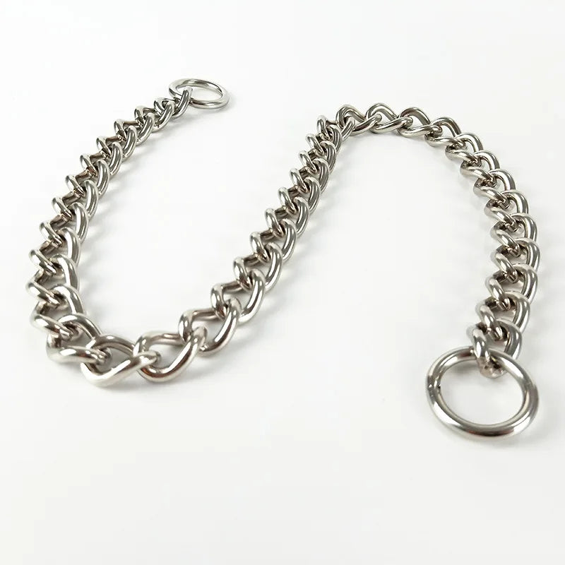 Seamless 304 Stainless Steel Dog Choke Collar Slip P Chain - Adjustable Heavy Duty Training Collar for Small  Medium Large Dogs