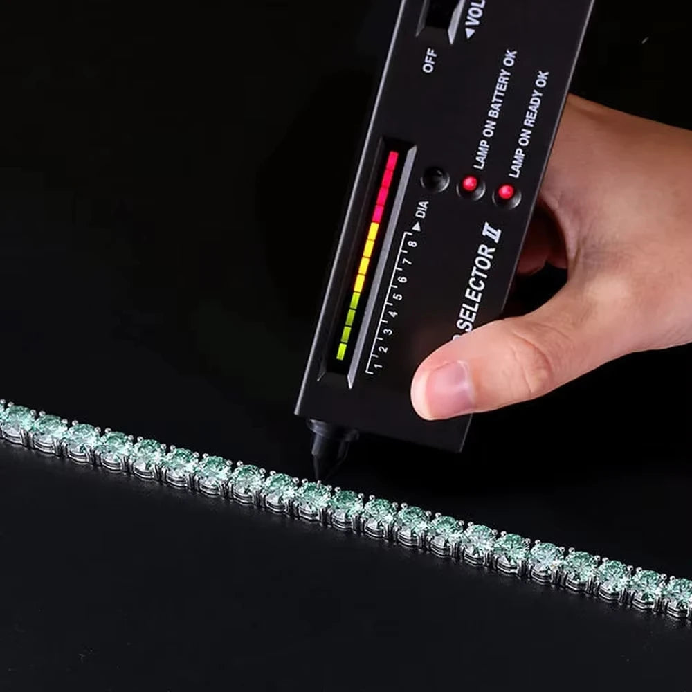 Colorful 3mm Luxury  Certified Moissanite Tennis Chain For Women 925 Sterling Silver Man Moissanite Bracelet Chain Hip hop