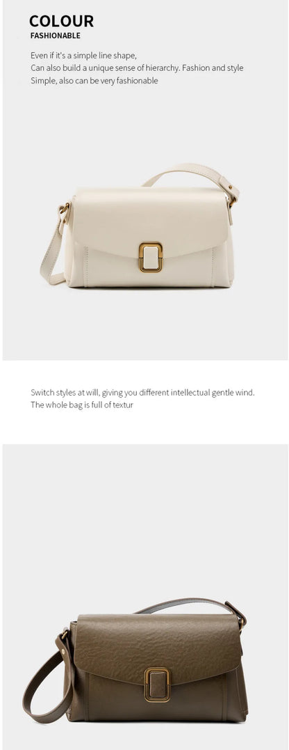Women's Genuine Grade Cow  Leather Shoulder Crossbody Purse Bag Luxury Designer Ladies Underarm Bag Female Small Square Bag New