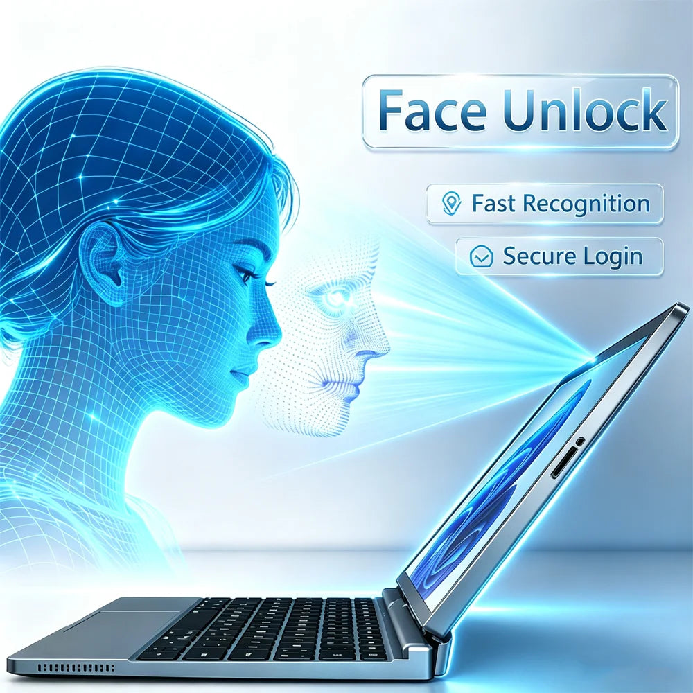 10'' 2 in 1 Tablet Laptop Intel N150 Win11 Touch Screen FHD IPS 32GB DDR4 M.2 SATA NVMe SSD Support Stylus Pen Face Recognition