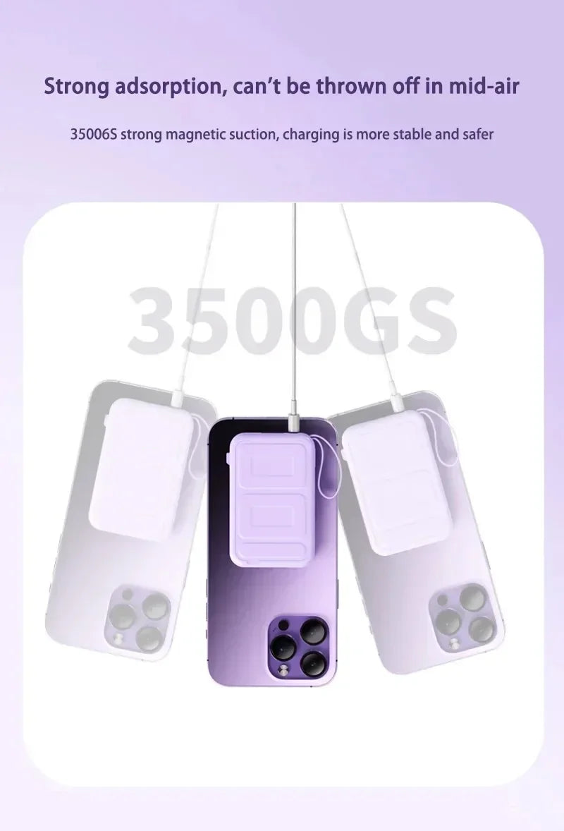 50000mAh Large Capacity Solar Power Bank 4 In1 Built in Cables Intelligent Digital Display Laser Light For Samsung Apple