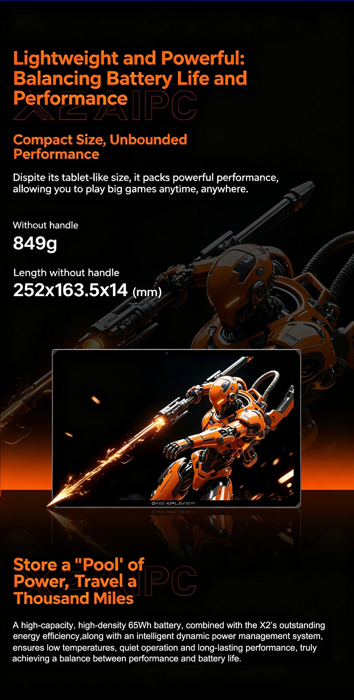 OneXPlayer X2 3-in-1 Handheld Game Console Tablet Laptop Intel Arc G3 Extreme 48GB+1TB SSD 10.95 Inch 120Hz Touch IPS Windows11