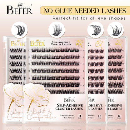 Befer Self-Adhesive Lash Clusters No-Glue Manga Eyelashes 120 Pcs Clusters Lashes Natural Makeup Fluffy False Eyelashes Supplier