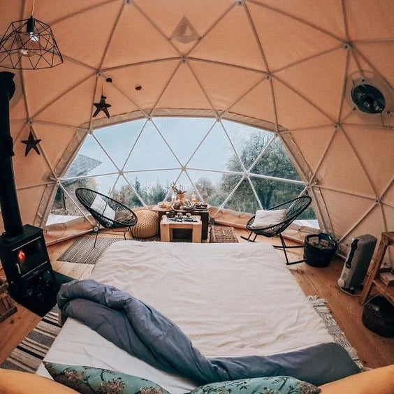 Custom 2026 Luxury Waterproof Glamping Igloo Glass Geodesic Dome Tent For Resort