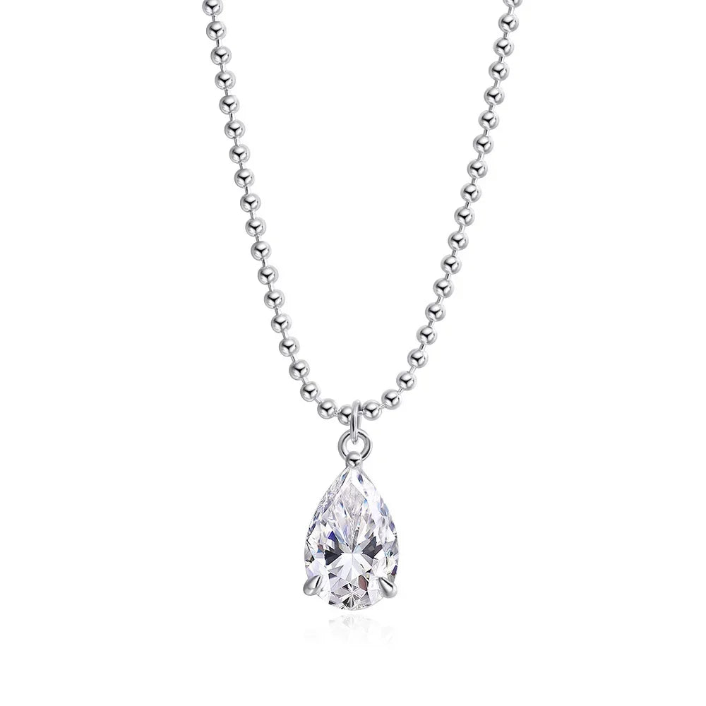 Smyoue 2CT 3CT 5CT 6CT Pear Cut Moissanite Necklace for Women Classic Pendant Sterling Silver 925 Plated 18K Jewelry Wholesale
