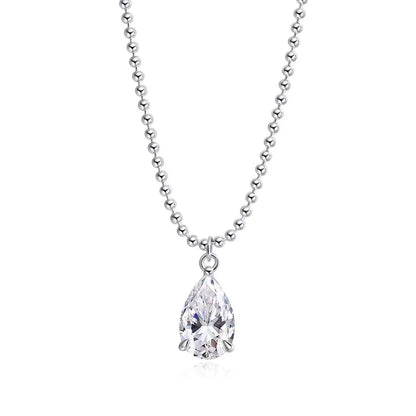 Smyoue 2CT 3CT 5CT 6CT Pear Cut Moissanite Necklace for Women Classic Pendant Sterling Silver 925 Plated 18K Jewelry Wholesale