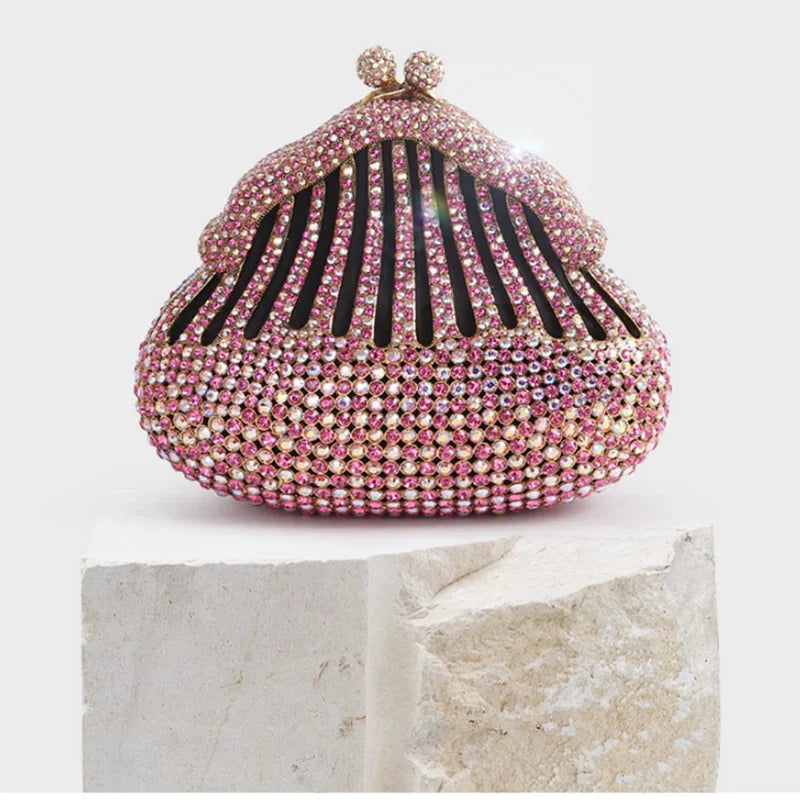 XIYUAN Crystal Evening Bag Purple Diamond Women Wedding Purse Lady Rhinestone Clutches Party Dinner Handbags Luxury Branded Bags