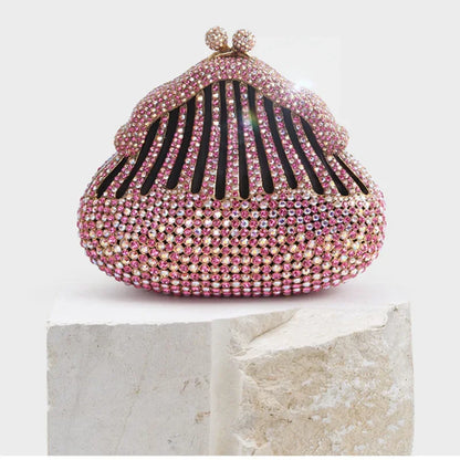 XIYUAN Crystal Evening Bag Purple Diamond Women Wedding Purse Lady Rhinestone Clutches Party Dinner Handbags Luxury Branded Bags