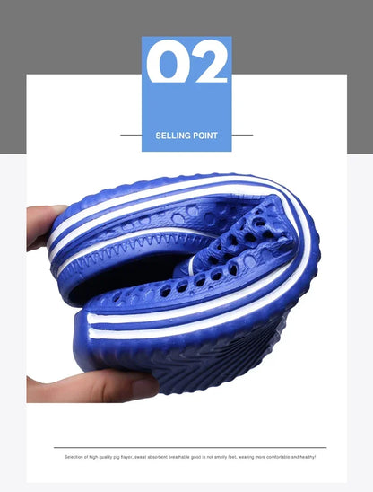 Men Shoes 2024 Beach Slippers Unisex Hollow Out Casual Women Beach Sandal Flip Flops Shoes Non-slip Size 36-45 Mens Slippers