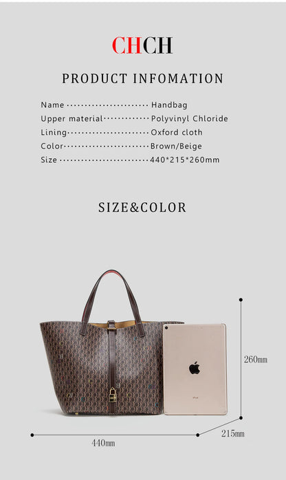 Brand New Luxury Designer High Capacity Tote Handbags for Office Women 2023 Trends Designer PVC Shopper Shoulder Shopping Bag