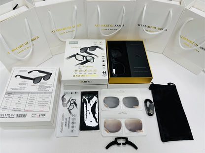LIGE New Smart Glasses 500W Camera HD Video Recording Bluetooth Call Glasses AI Smart Translation Sunglasses WiFi Transmission