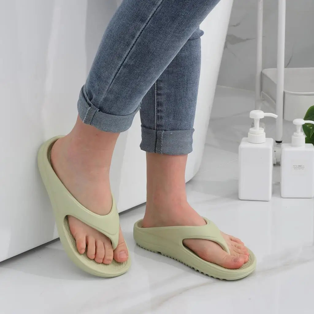 Shevalues Men's Orthopedic Sandals Fashion Couples Beach Flip Flop Summer Outdoor Soft Sandals With Arch Support Bathroom Slides