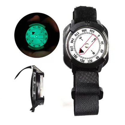Ultra-Portable Diving Compass Scuba Diving Precise Navigation Compass Wristband Compass Luminous Dial with Wrist Strap Travel