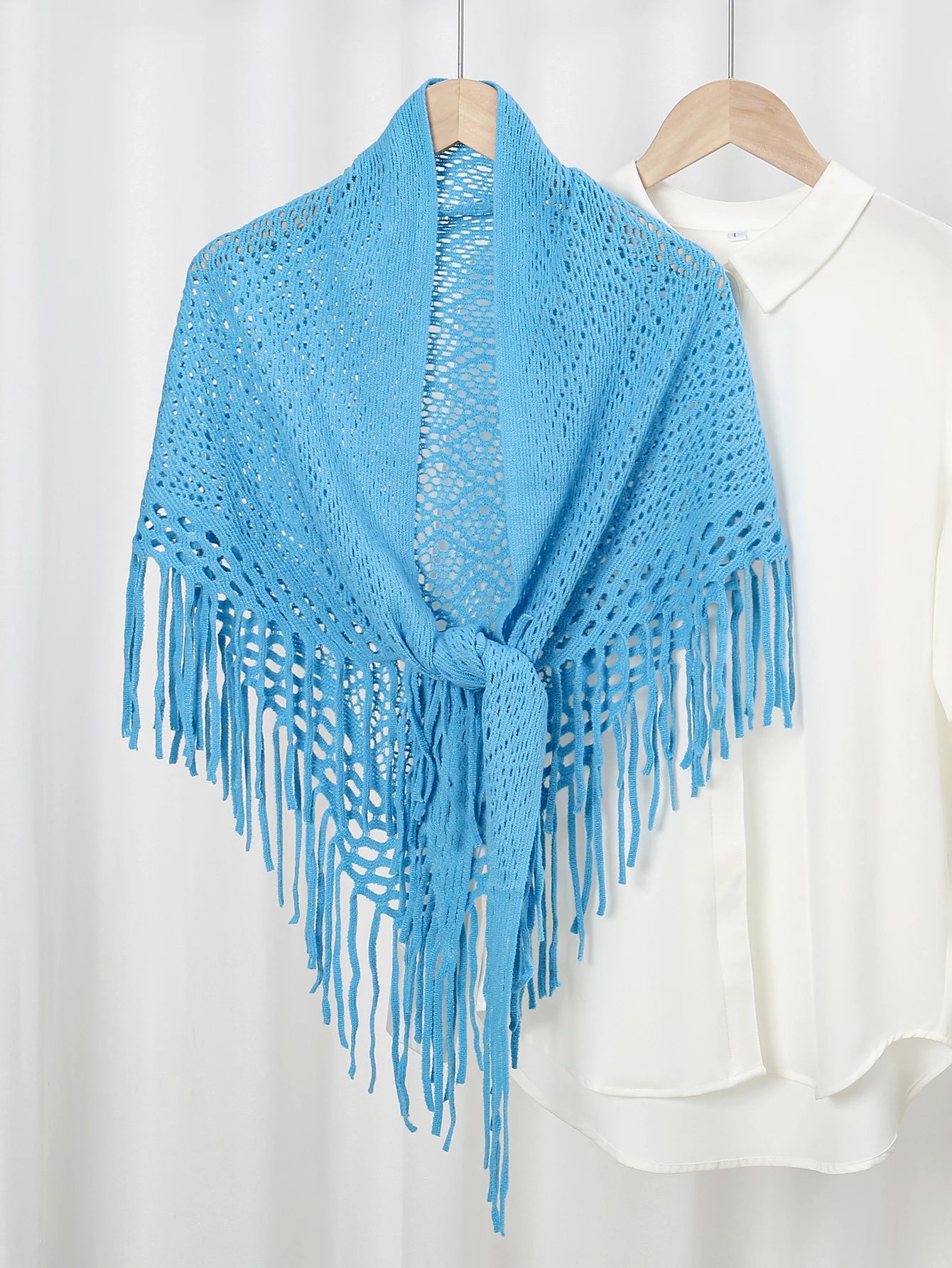Hot Sale Knitted Cotton Tassels Shawls Scarf Woman Soft High Quality Wraps Ladies Travel Beach Cape Femme Hollow Fashion Scarves